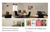 Workspace KM0: Zona de puestos fijos y sala de reuniones para hasta 8 personas.